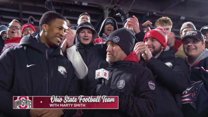 OSU football team interviewed at Stadium Series