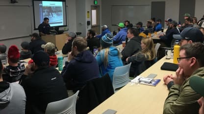 Melgoza coaching at University of Alaska-Fairbanks PD USA Hockey Coaching Clinic Anchorage AK (2019)